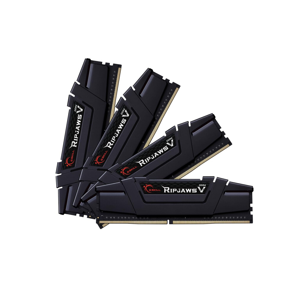 G.SKILL Ripjaws V Series (Intel XMP) DDR4 RAM 64GB (4x16GB) 3200MT/s CL16-18-18-38 1.35V Desktop Computer Memory UDIMM - Black (F4-3200C16Q-