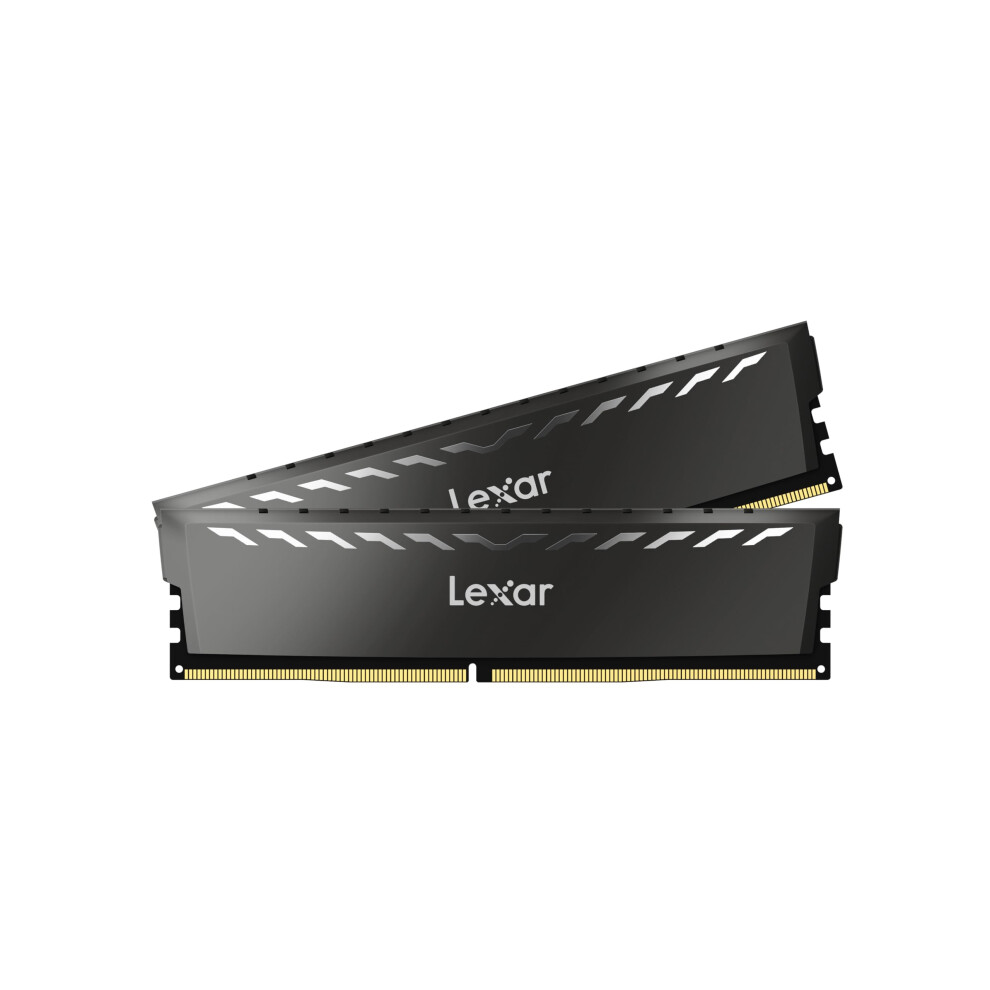 Lexar 16GB (2x8GB) THOR DDR4 RAM 3200MT/s CL16 1.35V Desktop Memory with Heatsink  Intel XMP 2.0  Black (LD4U08G32C16LG-RUD)