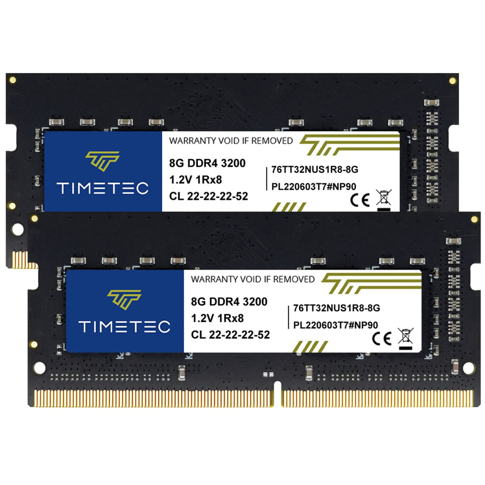 Timetec 16Gb Kit(2X8gb) Ddr4 3200Mhz (Or 2933Mhz Or 2666Mhz) Pc4-25600 Non-Ecc Unbuffered 1.2V Cl22 1Rx8 Single Rank 260 Pin Sodimm Laptop N 765441344686