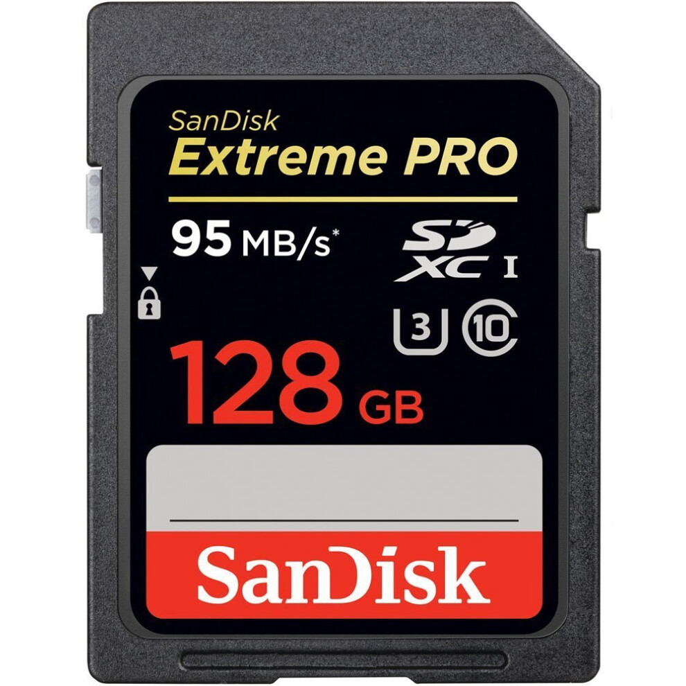 SanDisk Extreme PRO 128GB up to 95MB/s UHS-I/U3 SDXC Flash Memory Card - SDSDXPA-128G-G46