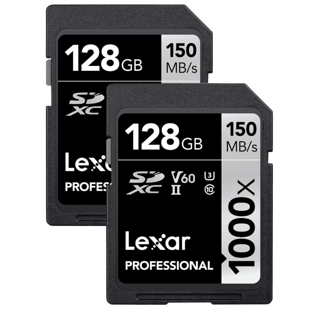 Cartes SDXC UHS-II Lexar Professional 1000X 128 Go (lot de 2)