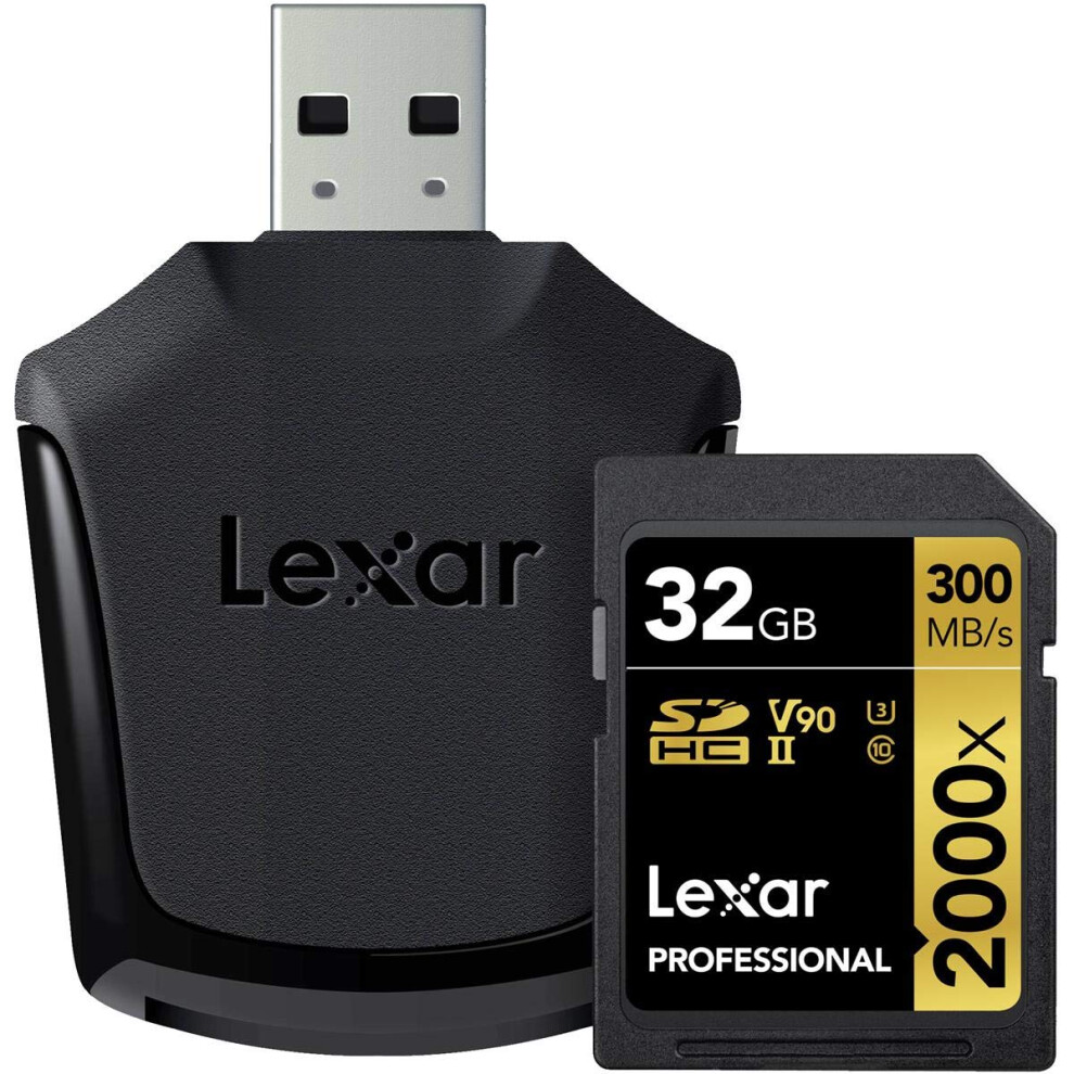 Lexar Professional 2000x 32GB SDHC UHS-II Card (LSD32GCBNA2000R)