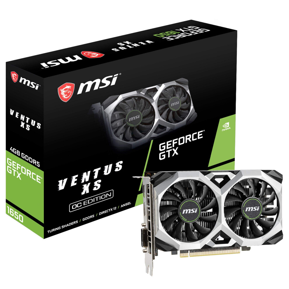 MSI G1650VXS4C Gaming GeForce GTX 1650 128-Bit HDMI/DP 4GB GDRR5 HDCP Support DirectX 12 VR Ready OC Graphics Card (GTX 1650 Ventus XS 4G OC