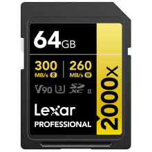 Lexar 64GB Professional 2000x SDXC Memory Card UHS-II C10 U3 V90 Full-HD & 8K Video Up To 300MB/s Read for DSLR Cinema-Quality Video