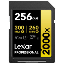 Lexar 256GB Professional 2000x SDXC Memory Card  UHS-II  C10  U3  V90  Full-HD & 8K Video  Up To 300MB/s Read  for DSLR  Cinema-Quality Vide - Refurbished