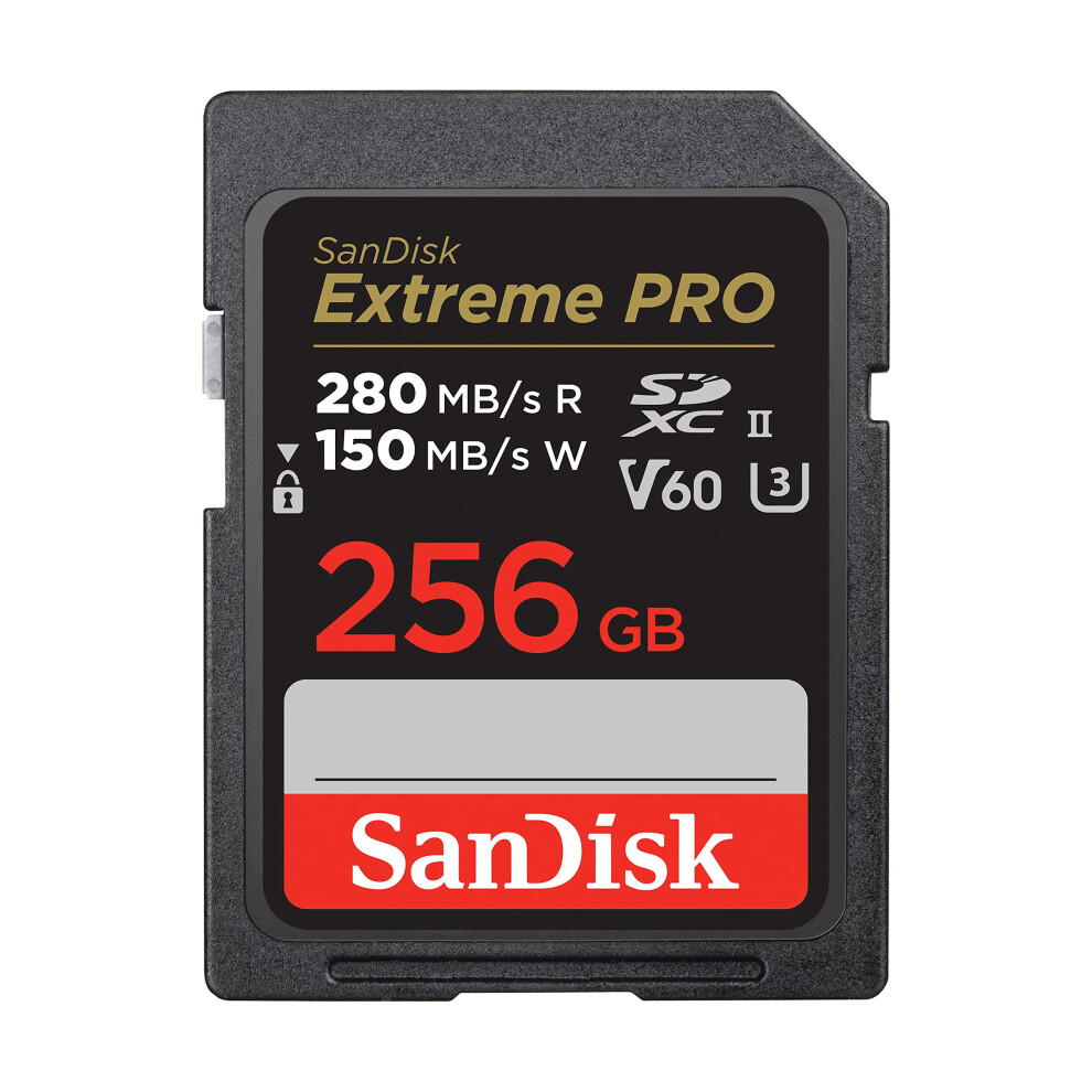 SanDisk 256GB Extreme PRO SDXC UHS-II Memory Card - C10  U3  V60  6K  4K UHD  SD Card - SDSDXEP-256G-GN4IN