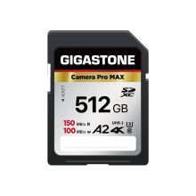 Karta SD GIGASTONE 512 GB Kamera 4K Pro MAX A2 Karta pamięci 4K SDXC Szybkie wideo 4K Ultra HD UHD Kompatybilne z aparatem cyfrowym Canon Nikon Sony
