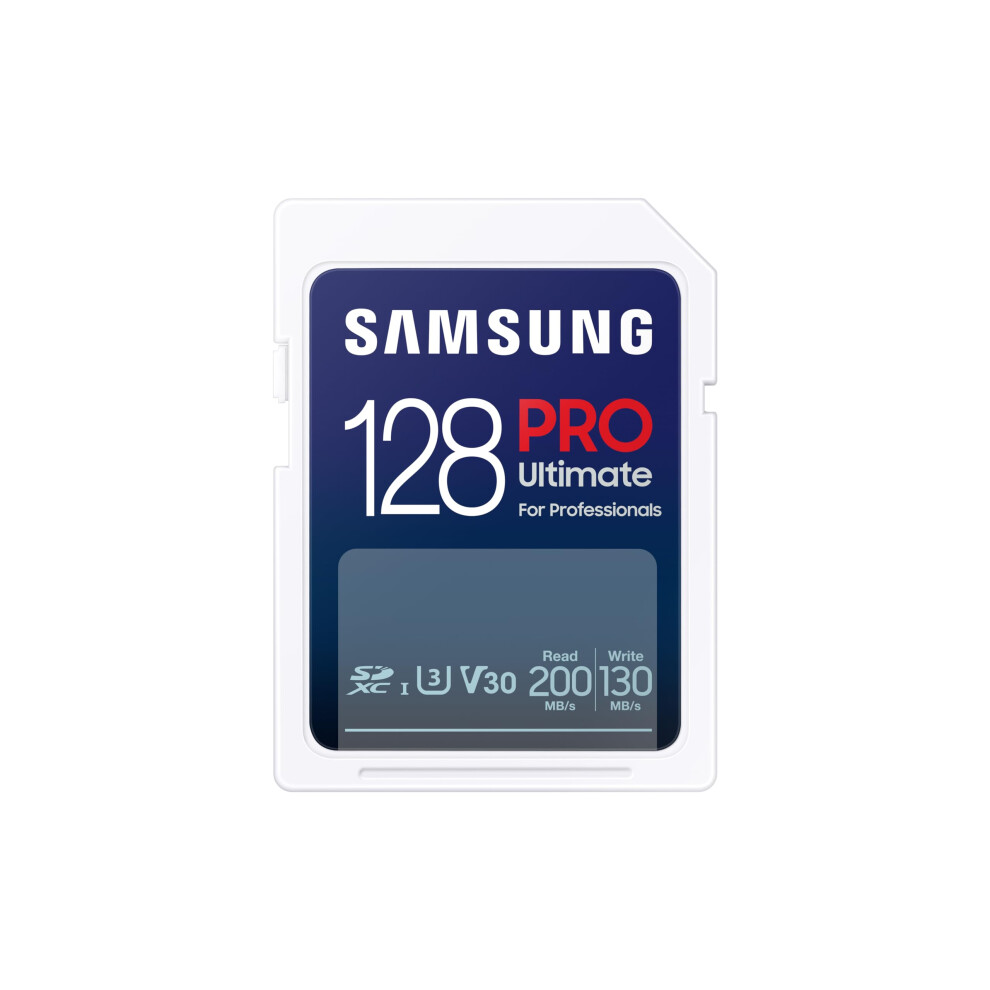 SAMSUNG PRO Ultimate Full Size 128GB SDXC Memory Card  Up to 200 MB/s  4K UHD  UHS-I  C10  U3  V30  A2  for DSLR  Mirrorless Cameras  PCs  M