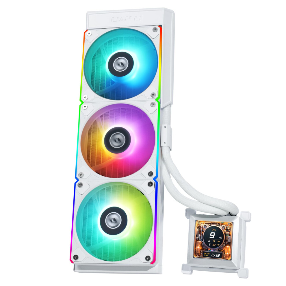 Lian Li Hydroshift 360 Aio - Pre-Installed 3 X Argb Fans - Side-Mounted Coolant Pathway - 2.88 Lcd Screen - 480 480 Resolution - Captured 4718466015747