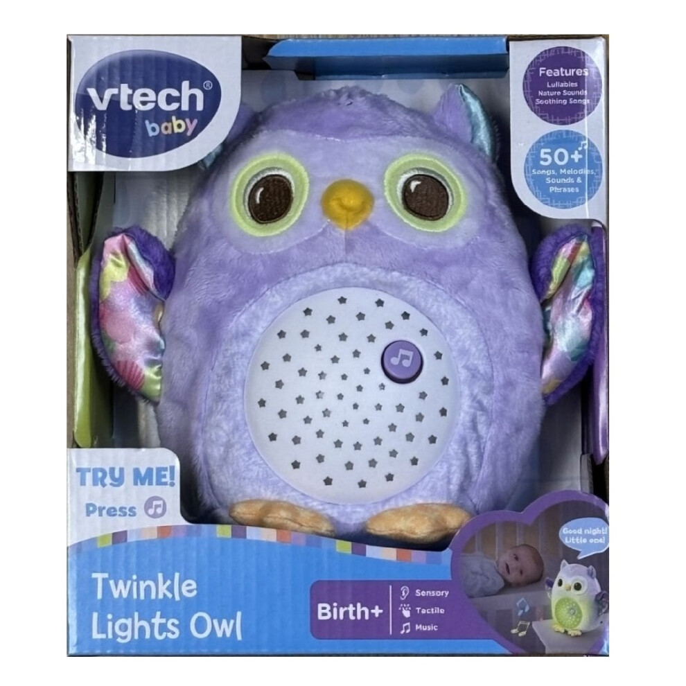 Vtech Twinkle Lights Owl Purple With Soothing Lights & Sounds