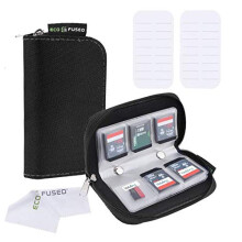 Puzdro na pam tov karty Eco-Fused vhodn pre a 22x SD, SDHC, Micro SD, Mini SD a 4x CF dr iak s 22 slotmi (cierne 2 ks)