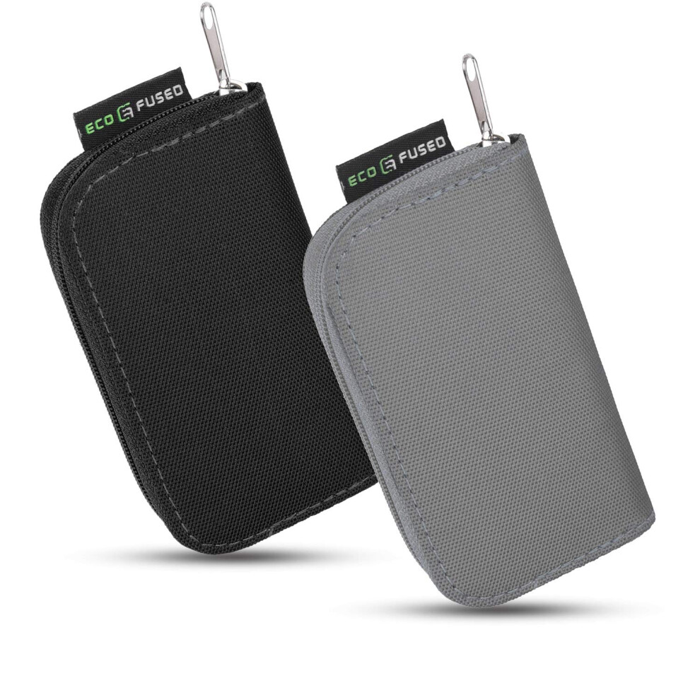Ecofused Memory Card Case Fits Up To 22X Sd Sdhc Micro Sd Mini Sd And 4X Cf Holder With 22 Slots ( & 2 Pack) Black/Grey 700604984743