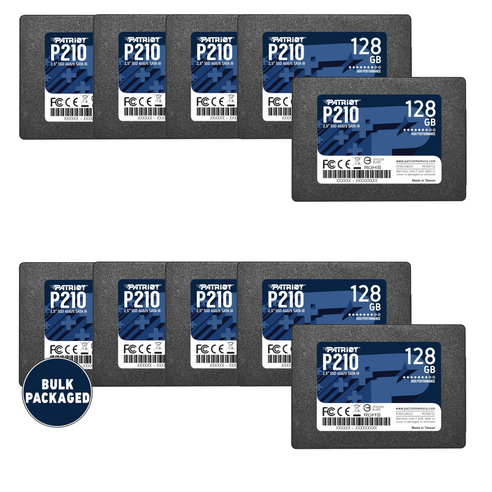 Patriot Memory Patriot P210 Sata 3 128Gb Ssd 2.5 Inch Internal Solid State Drive Bulk Packaged 10 Pack - P210s128g2510b