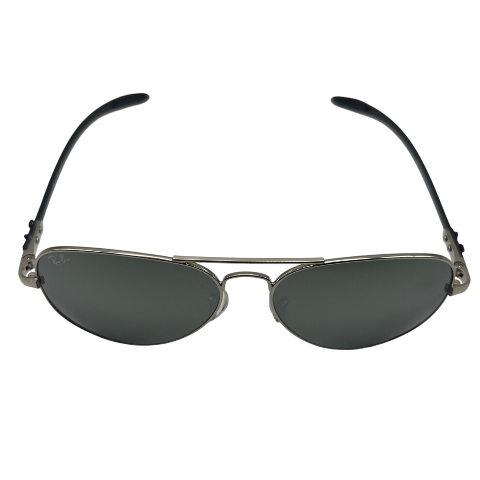 Ray-Ban RB8317 Sunglasses - Polished Silver Frame & Dark Grey Lenses