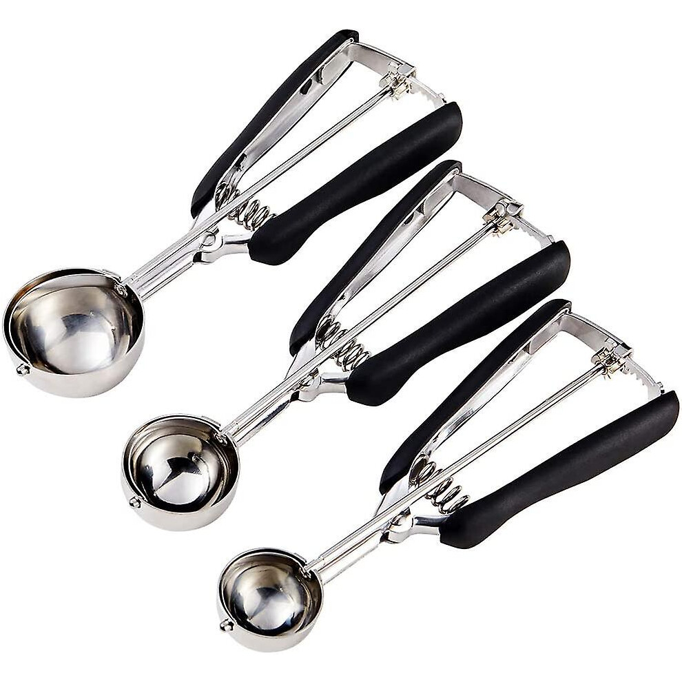 Cookie Scoop Set - Include 1 Tbsp/ 2 Tbsp/ 3tbsp - 3 Pcs Cookie Scoops For Baking - Cookie Dough Scoop - Made Of 18/8 Stainless Steel
