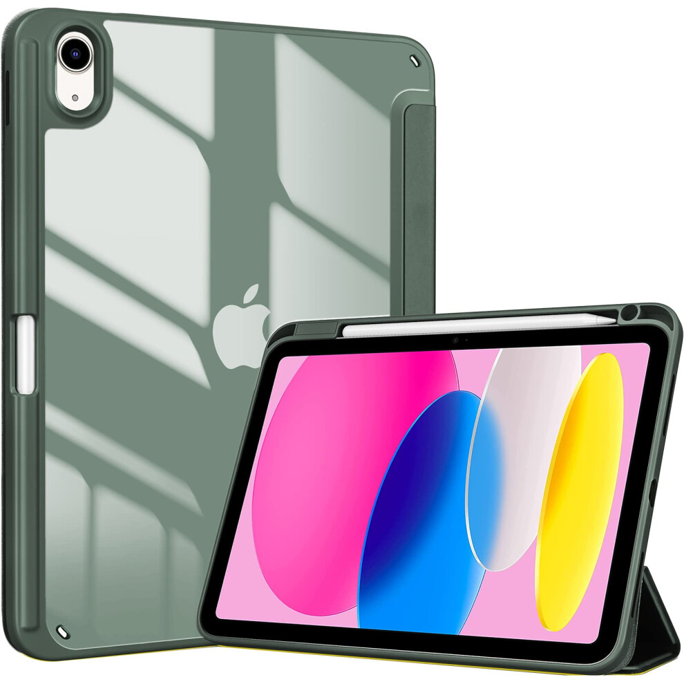 Procase For Ipad 10Th Generation Case With Pencil Holder 2022 10.9 Inch Clear Back Ipad 10 Case 10Th Gen Ipad Case For A2696 A2757 A2777