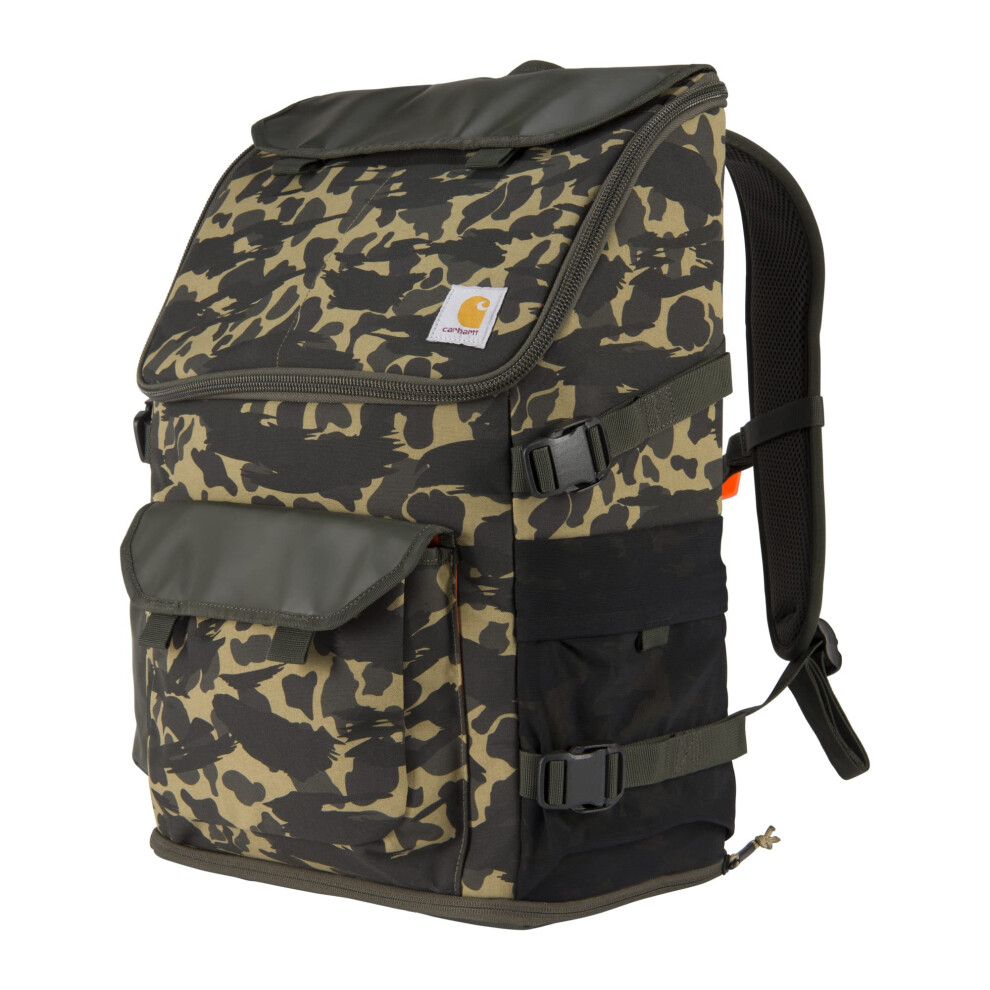 Carhartt 35L Nylon Workday Backpack  Durable Water-Resistant Pack with 15"" Laptop Sleeve  Blind Duck Camo  One Size