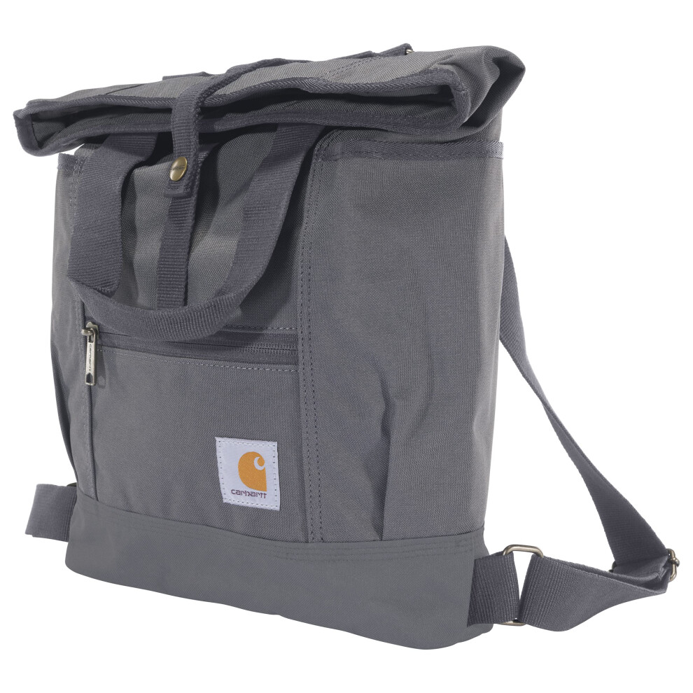 Carhartt Convertible  Durable Tote Bag with Adjustable Backpack Straps and Laptop Sleeve  Gray  One Size