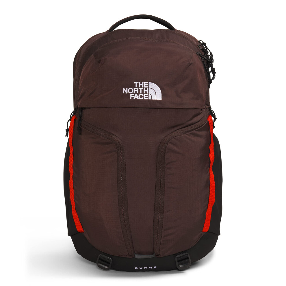 THE NORTH FACE Surge Commuter Laptop Backpack  Coal Brown/Fiery Red/TNF Black  One Size