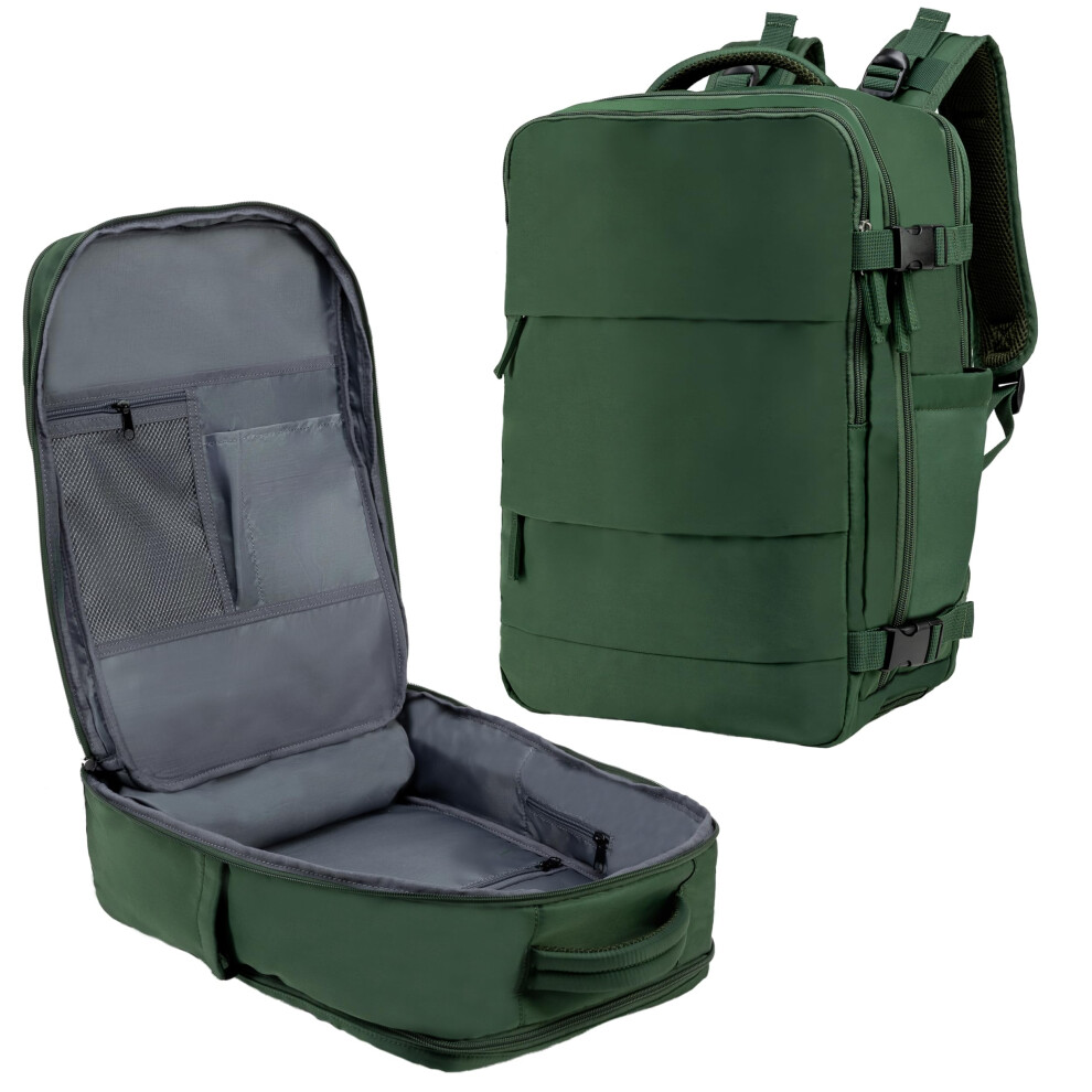 Carrywell Travel Laptop Backpack For Men And Women, Airline Approved Carry On W/Shoe Compartment, Holds 15.6" Computer, Usb Charging Port, Not Made In 810131581985