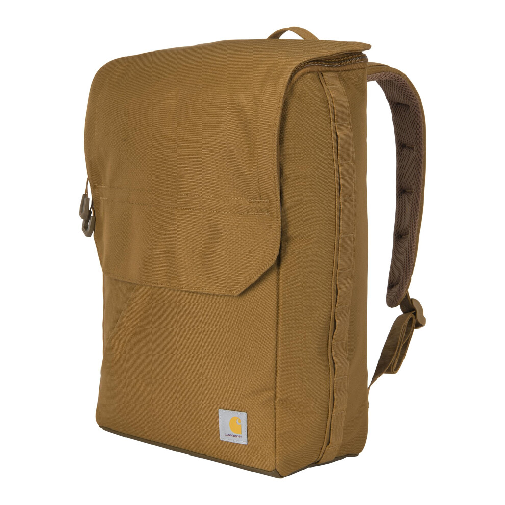 Carhartt 21L Top-Load Backpack  Water Resistant Coated Canvas Base with Laptop Sleeve  Brown  One Size