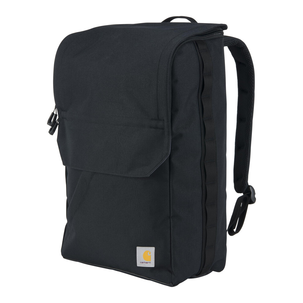 Carhartt 21L Top-Load Backpack  Water Resistant Coated Canvas Base with Laptop Sleeve  Black  One Size