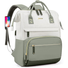 Laptoptas Vrouwen Werk Tas: 15,6 inch Werk Rugzak met USB Oplaadpoort Grote Reis Rugzak Handtas voor College Verpleegkundige Casual Dagtas