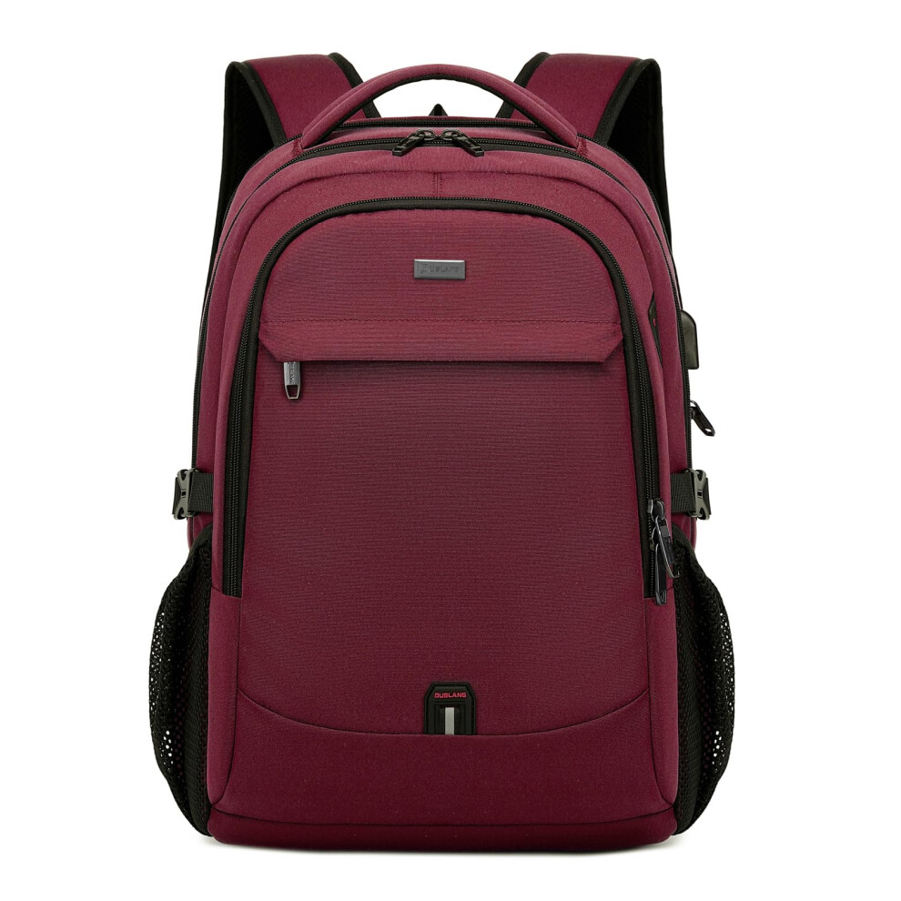 Duslang 17 Inch Laptop Backpack For Travel Water Resistant College Bookbag For Women Laptop Bag With Usb Charging Port A Red 797417778553