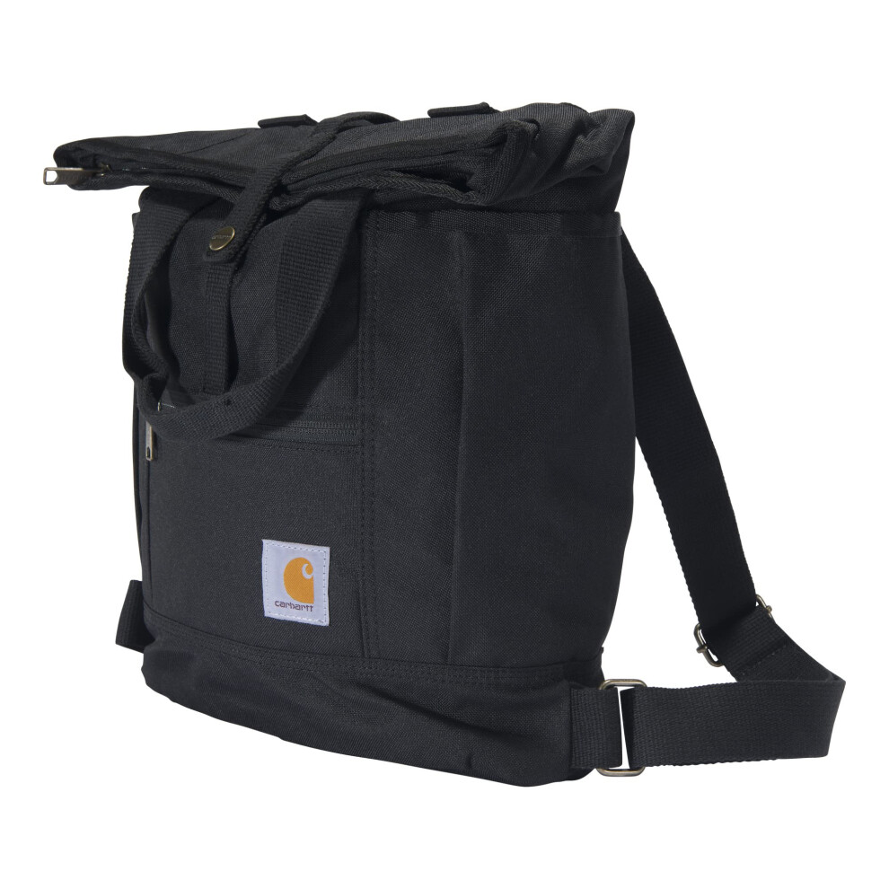 Carhartt Convertible  Durable Tote Bag with Adjustable Backpack Straps and Laptop Sleeve  Black  One Size