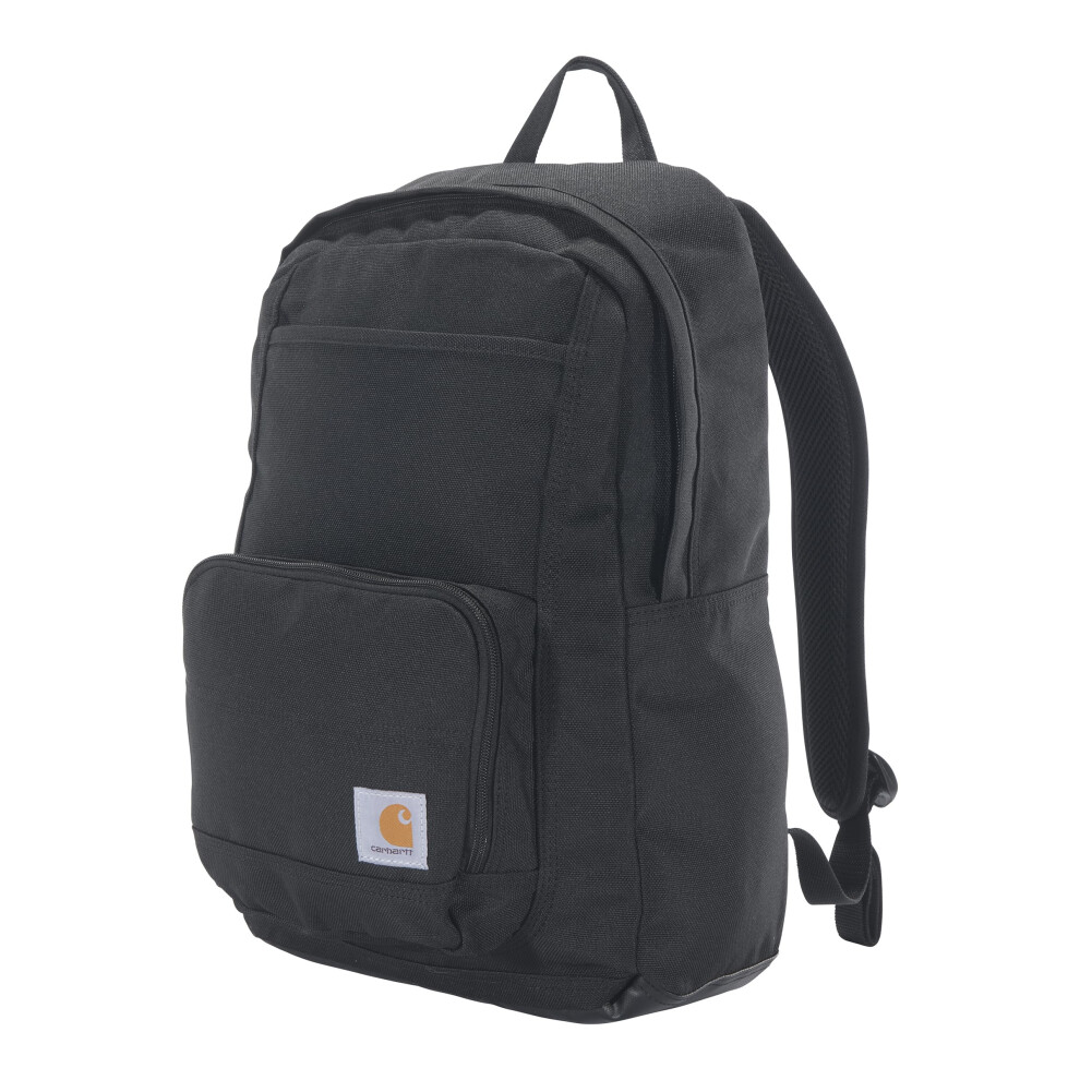 Carhartt 23L Single-Compartment Backpack  Durable Pack with Laptop Sleeve and Duravax Abrasion Resistant Base  Black  One Size