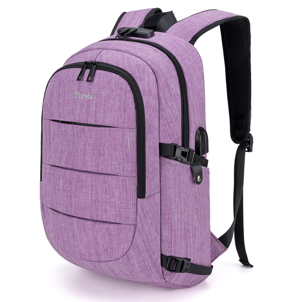 Photos - Travel Bags Tzowla Business Laptop Backpack Water Resistant Anti-Theft Backpack with USB Charging Port and Lock 17.3 Inch Computer Backp 