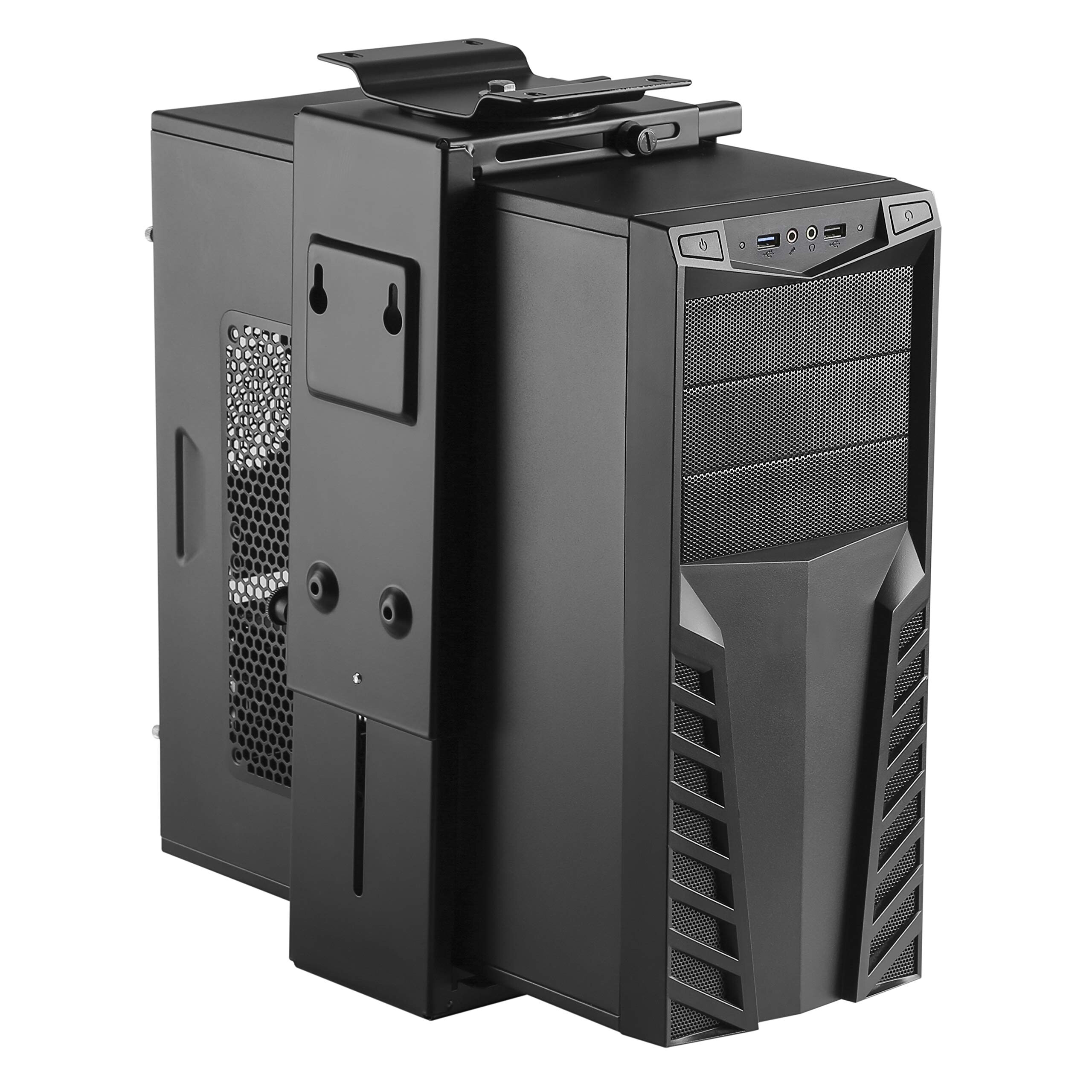 HumanCentric Adjustable Under Desk PC Mount and CPU Holder Wall Mount ...
