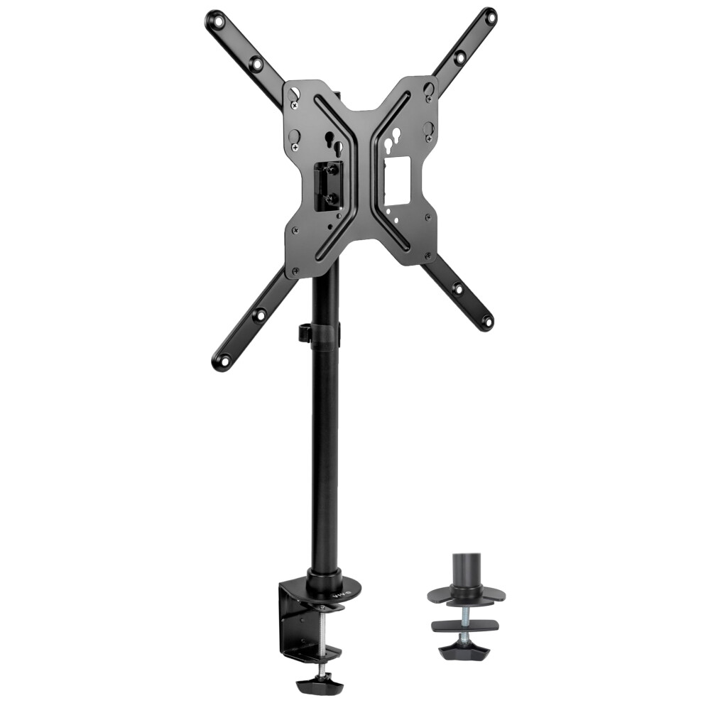 VIVO Ultra Wide TV Desk Mount for up to 55 inch Screens Weighing 66 lbs  Full Motion Height Adjustable Single Television Stand  Black  STAND