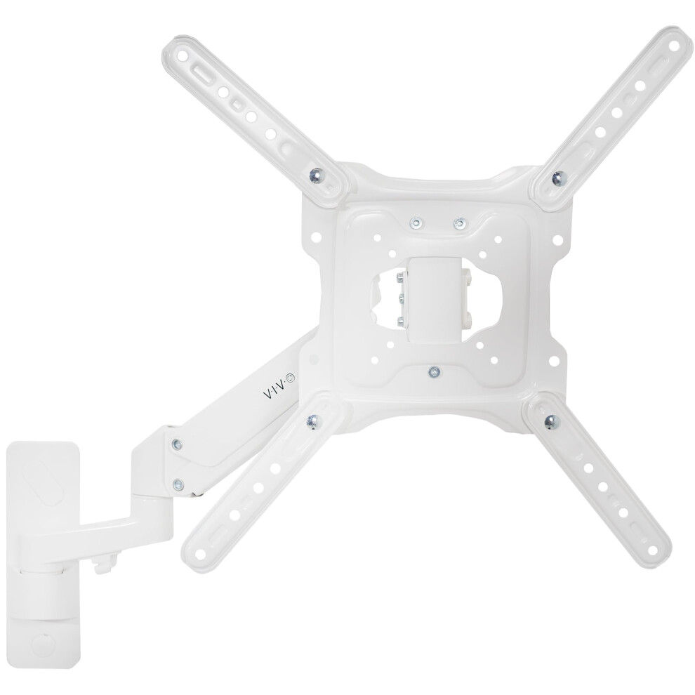 VIVO Premium Aluminum Single TV Wall Mount for 23 to 55 inch Screens  Adjustable Arm  Fits up to VESA 400x400  White  MOUNT-G400W