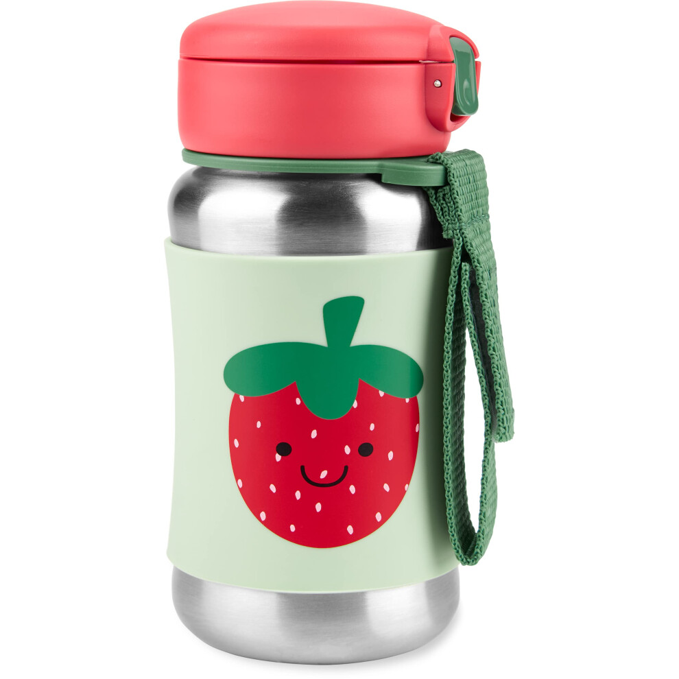 Skip Hop Toddler Sippy Cup with Straw  Sparks Stainless Steel Straw Bottle  Strawberry