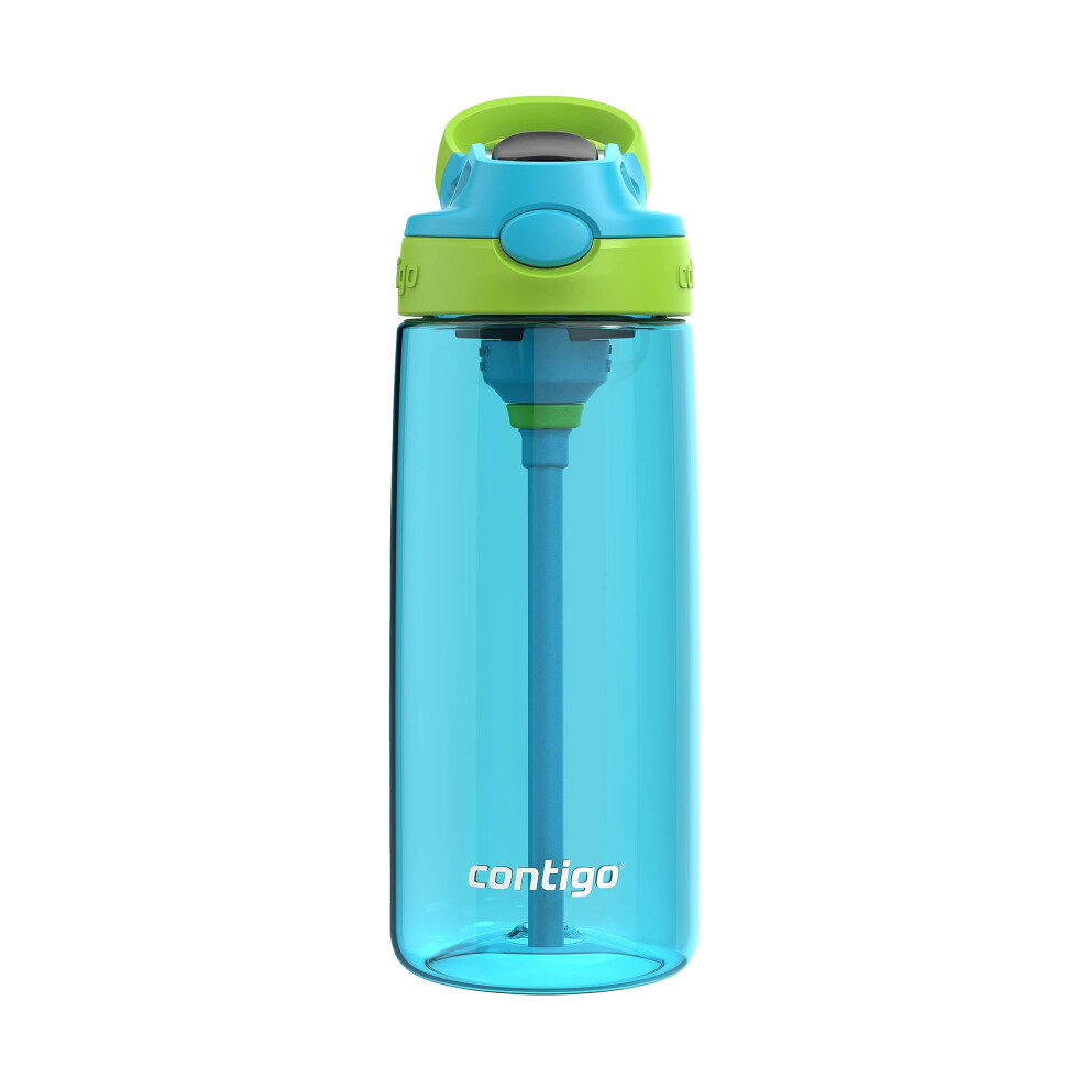 Contigo Kids 20oz 2-Pack Aubrey Water Bottles with Cleanable Silicone Straw  Spill-Proof Lid  Dishwasher Safe  Blue Raspberry/Cool Lime & Bl