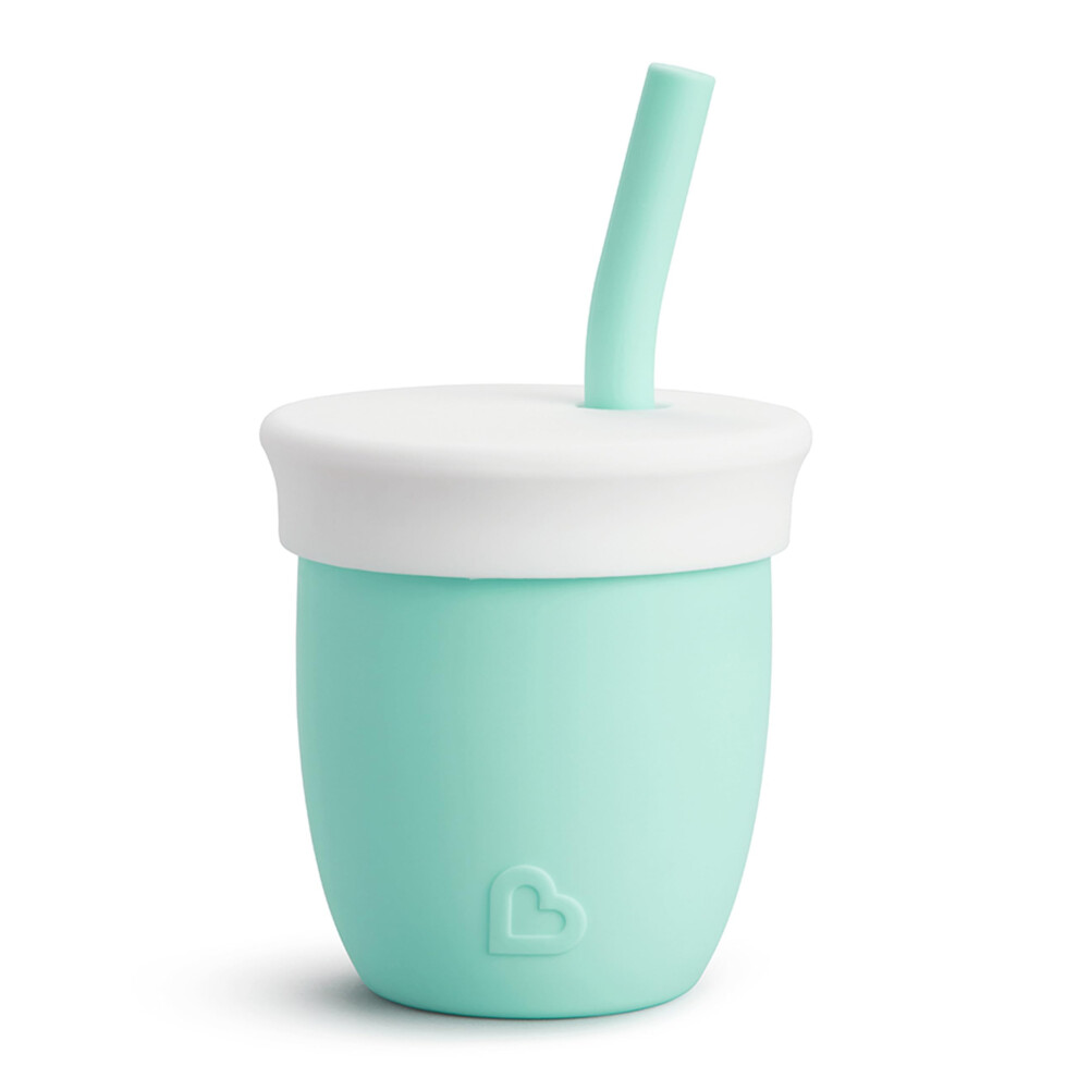 Munchkin Cest Silicone! Open Training Cup with Straw for Babies and Toddlers 6 Months+  4 Ounce  Mint