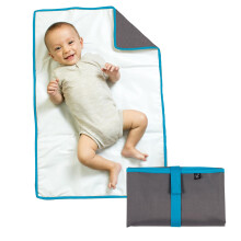 J.L. Childress Volledige Lichaam Draagbare Verschoonmat - Luiertafel voor Reizen - Waterdicht - Extra Groot 19" x 30" - Grijs/Thee