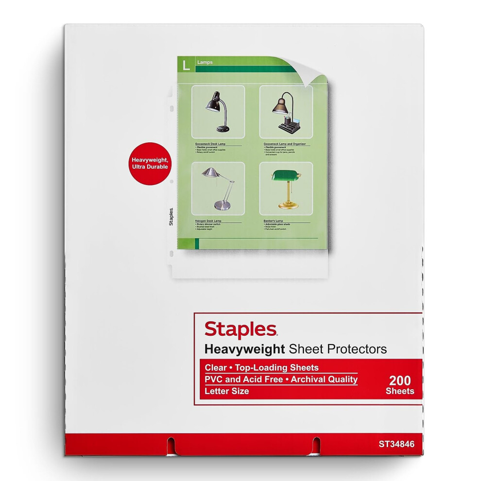 Staples 612997 Heavyweight Presentation Sheet Protectors  200/PK