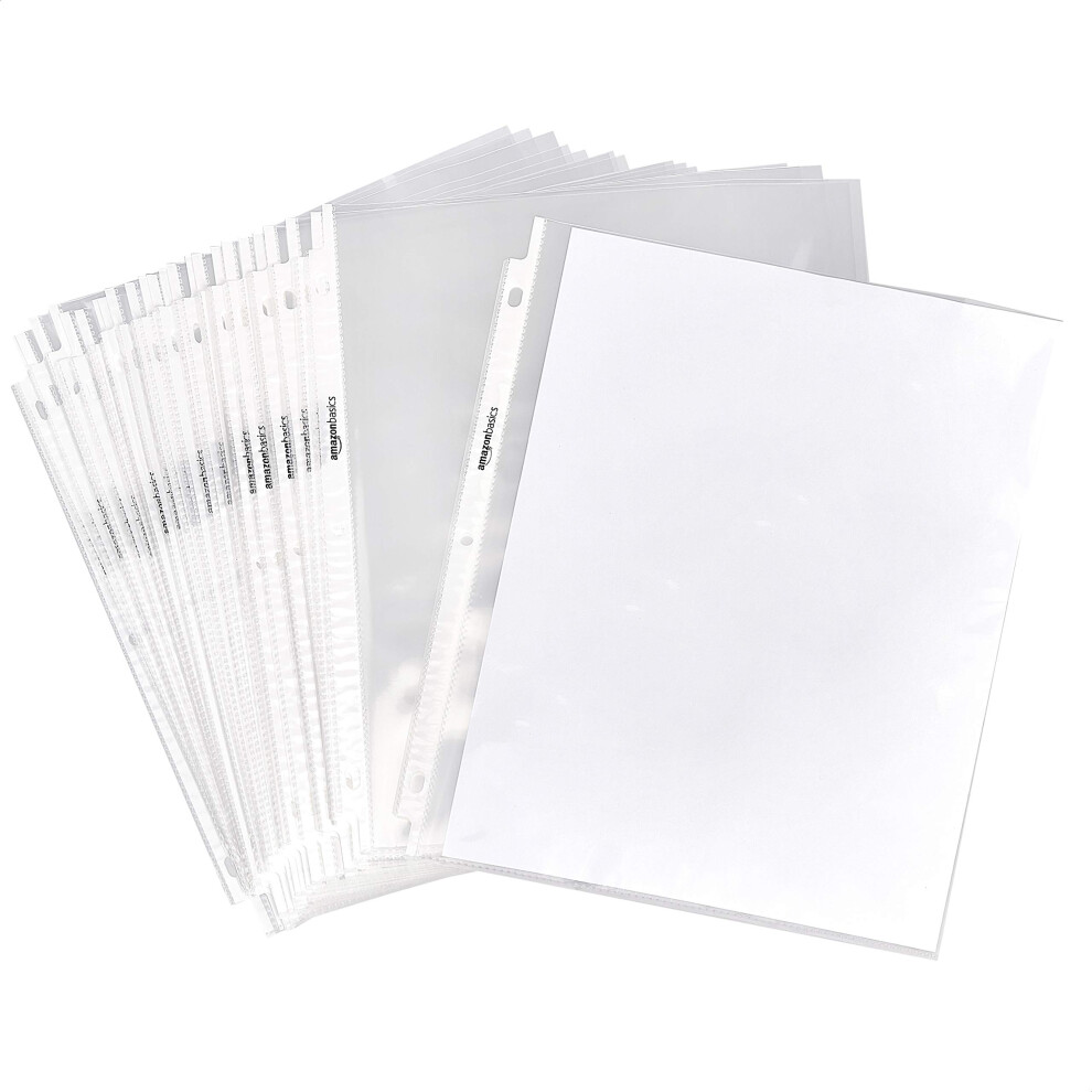 Amazon Basics Clear Sheet Protector for 3 Ring Binder  8.5"" x 11"" - 500-Pack