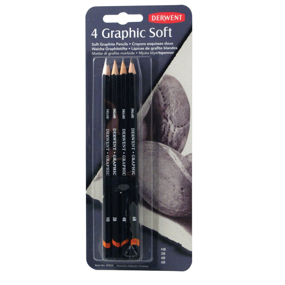 Derwent Graphic Pencils  Soft  Pack  4 Count (39005)