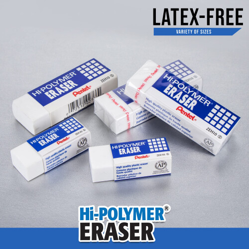 Pentel Pentel Hi-Polymer Erasers  White  Pack Of 4 1