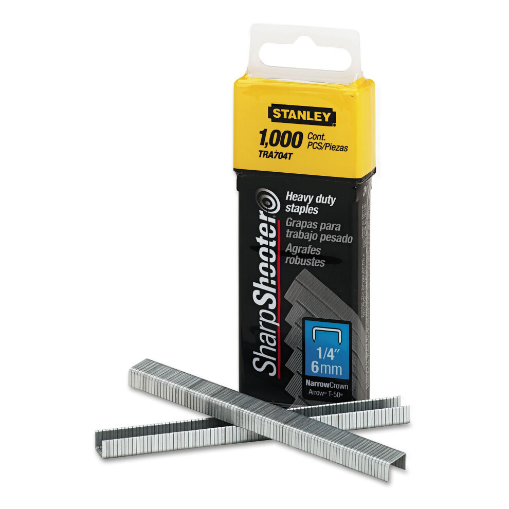 Stanley TRA704T Sharpshooter Heavy-Duty Tacker Staples  1/4-Inch Leg Length  1000/Box