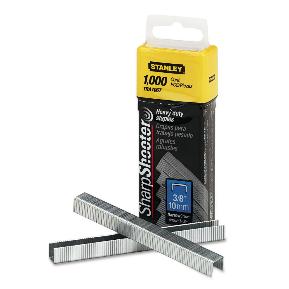 Stanley TRA706T SharpShooter Heavy-Duty Tacker Staples  3/8-Inch Leg Length  1000/Box