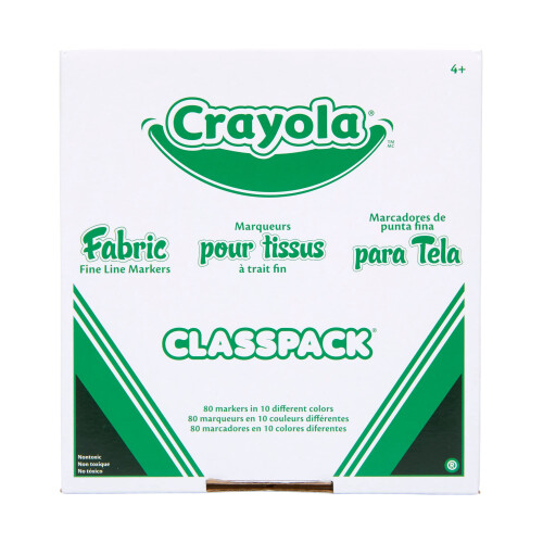 Crayola Crayola Fabric Marker Classpack, Ten Assorted Colors, 80/Box 1