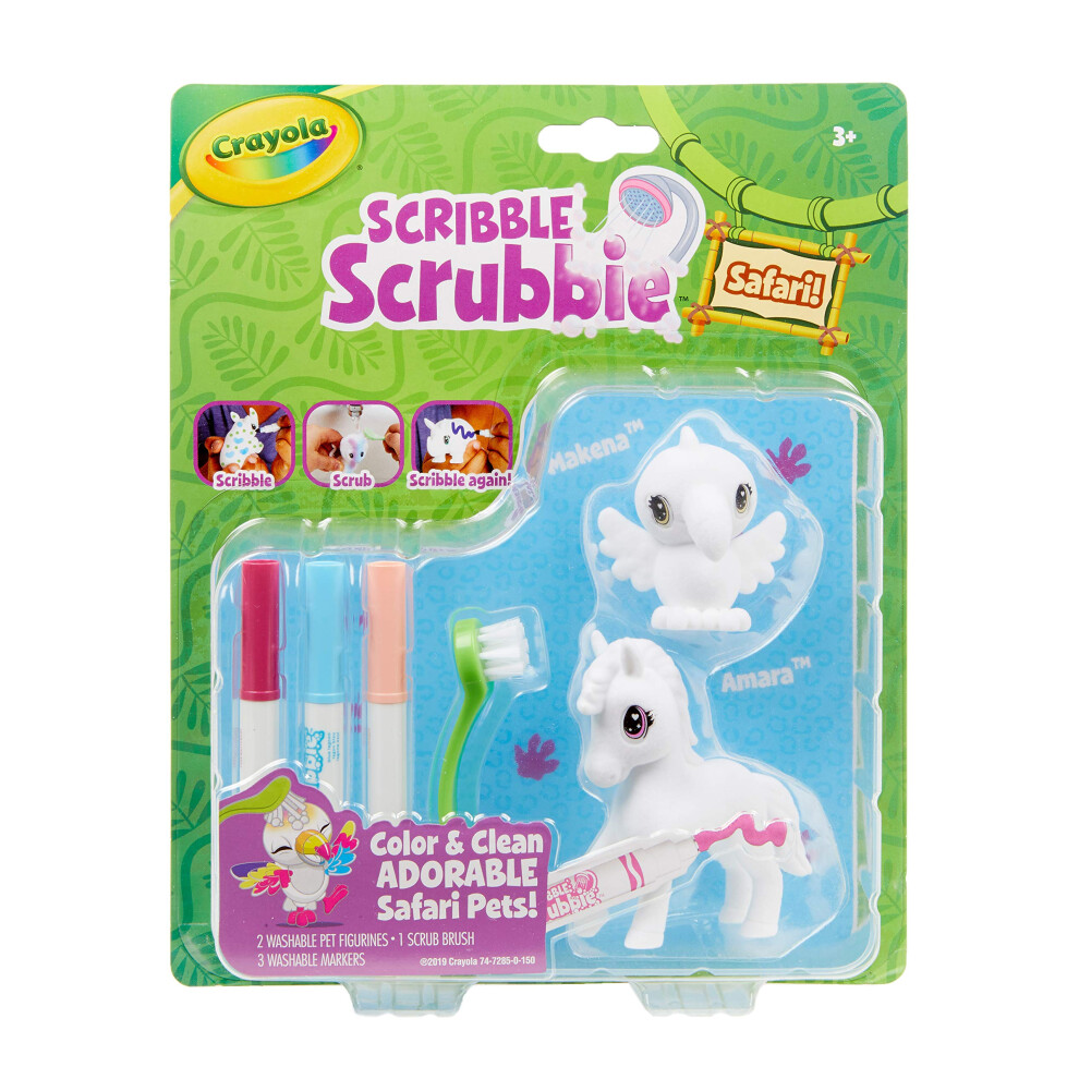 Crayola Scribble Scrubbie Safari 2 Pack Animal Toy Set Age 3+