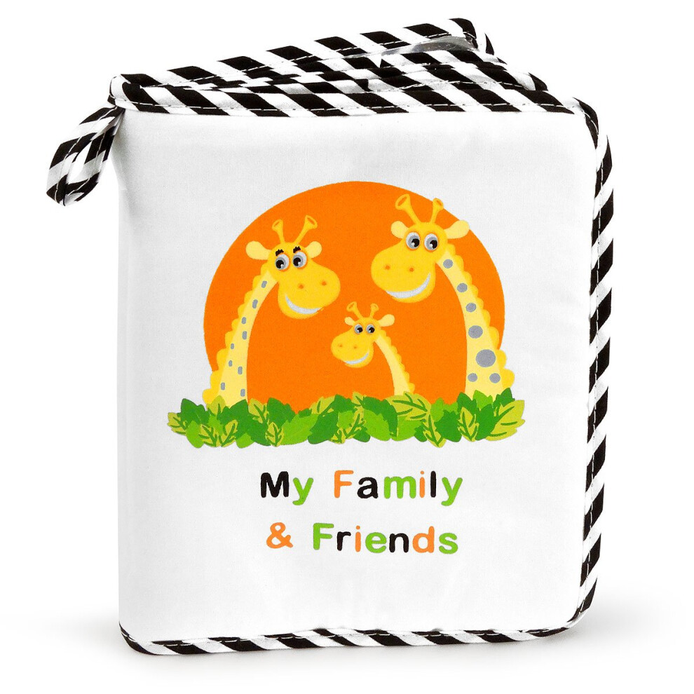 My First Photo Album For Baby With Adorable Giraffe Family Soft Fabric Cover Holds 15 Photos Wipeable Pages Baby Safe Mirror By Genius B Genius Baby Toys