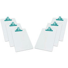 Acrimet Wit klembord Letter-formaat A4 (13 x 9 1/16) Premium metalen clip (hardboard) (groene clip) (6-pack)