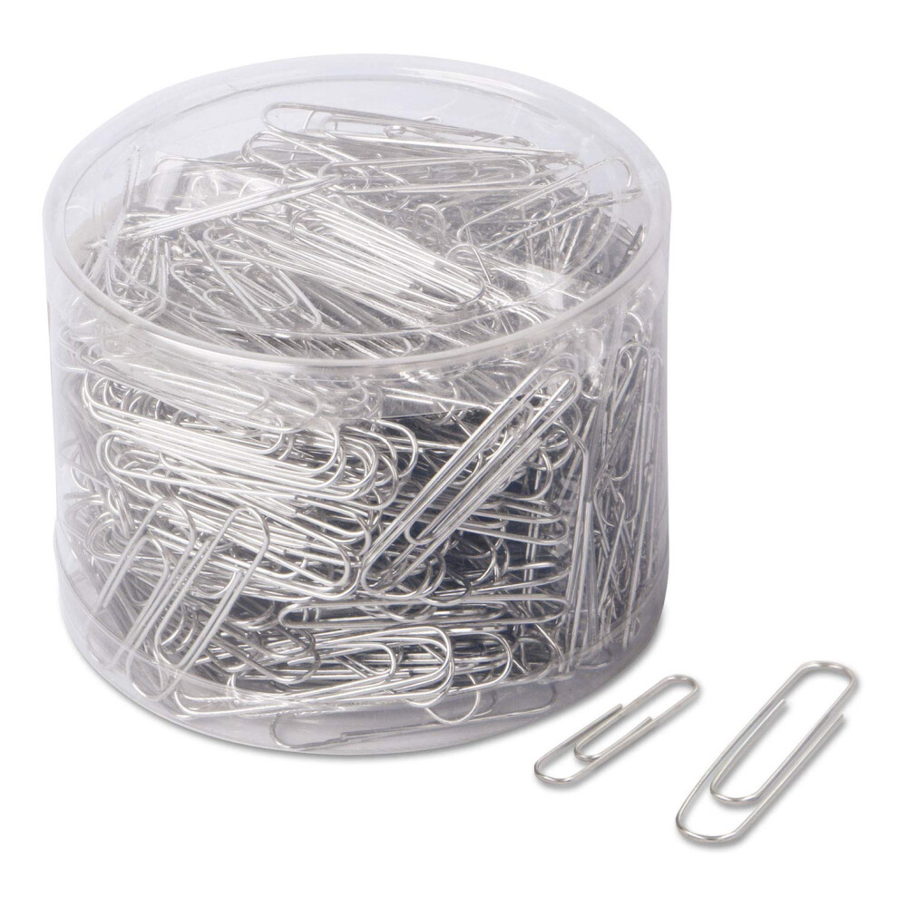 Universal UNV21001 Plastic-Coated Paper Clips - Assorted Sizes Silver (1000/Pack)