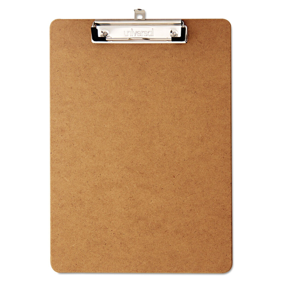 Universal 05562 Hardboard Clipboard  1/2-Inch Capacity  Holds 8 1/2w x 12h  Brown  6/Pack